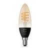 LED žárovka E14 B40 4,6W CCT PHILIPS HUE White & Ambiance Filament Bluetooth Zigbee