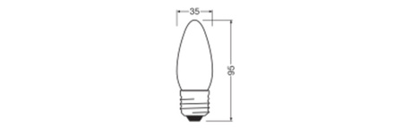 LED žárovka B35 E27 svíčka 3,4W = 40W 470lm 2700K teplá bílá 320° Dimmable SUPERSTAR Osram