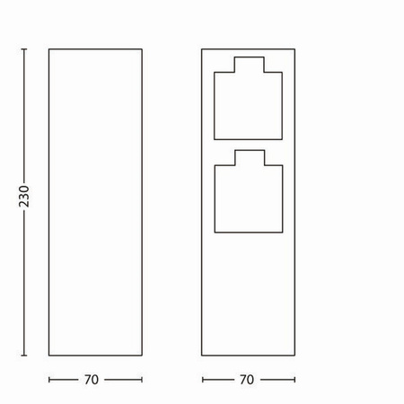 Elektrická zahradní tyč ROCK 2x Zásuvka 230V IP44 Stříbrná PHILIPS