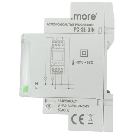 Časovač zapnutí/vypnutí LCD Digitální plán 7 dní PC-3E-DIN Ecolight