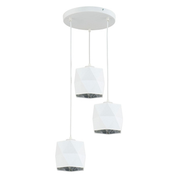 SIRO WHITE Lustr bílý a stříbrný Moderní geometrické závěsné svítidlo 3xE27 3250 TK Lighting