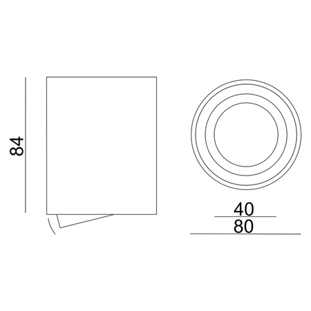 Halogenová bodová trubka pro povrchovou montáž. pohyblivý držák GU10. kulatý. bílý. 84 mm