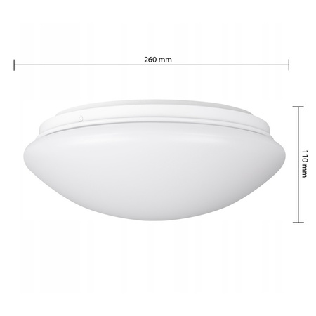 Stropní svítidlo Plafond 1x E27 s čidlem pohybu kulaté bílé LOBO Masterled