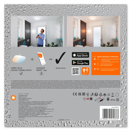 LED stropní svítidlo ORBIS Aqua 12W 1200lm Teplá bílá-Studená bílá 20cm SMART+ WiFi LEDVANCE