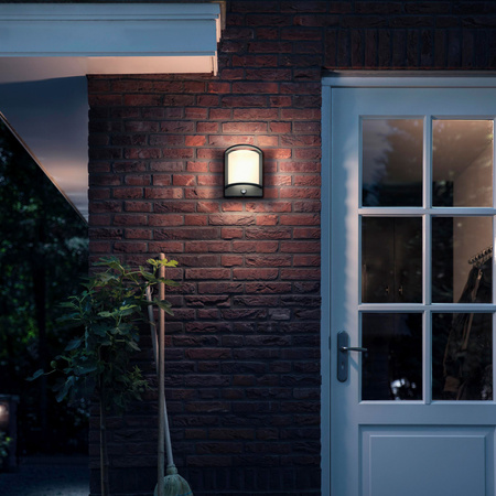 SAMONDRA 3,8W Senzor pohybu 2700K teplá IP44 Antracitová zahradní nástěnná lampa PHILIPS LED