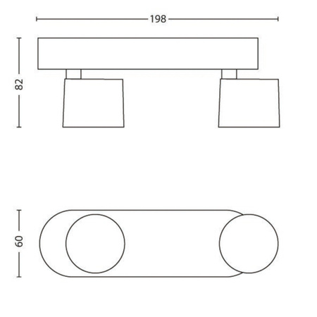 LED STAR stropní svítidlo 2x 4,5W 2700K stmívatelné reflektorové svítidlo pohyblivé bílé PHILIPS