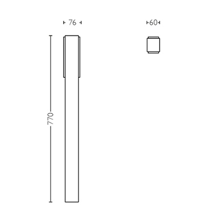 STRATOSPHERE 3,8W 4000K Neutrální IP44 Antracitová zahradní lampa PHILIPS LED Pillar