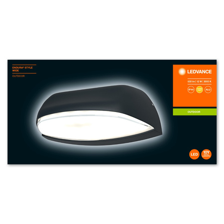 Nástěnné svítidlo fasádní venkovní svítidlo 12W 530lm 3000K tmavě šedá Endura Style Wide LEDVANCE