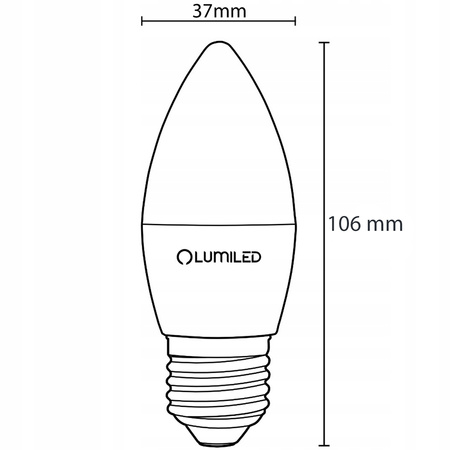 6x Žárovka LED E27, B35 8W = 60W 806lm 4000K Neutrální bílá 180° LUMILED