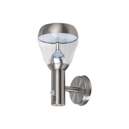 Zahradní lampa LED nástěnná lampa AMALFI 8.5W 4000K IP44 s pohybovým senzorem Chrome RABALUX