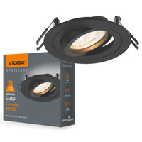 Zapuštěné stropní svítidlo Halogenové GU10 VIDEX černé kulaté pohyblivé