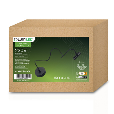 NAPÁJECÍ ADAPTÉR PRO PŘÍPOJNICE MONTÁŽNÍ ZÁKLADNA 1F ČERNÁ LUMILED