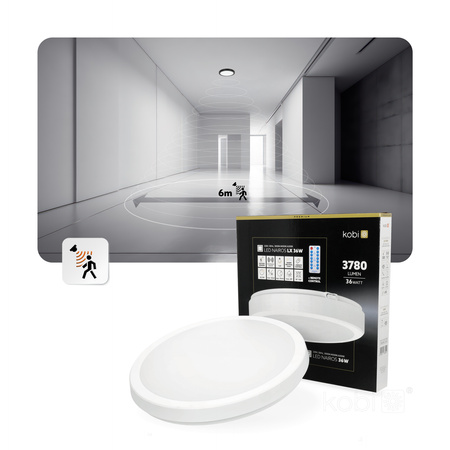 LED stropní svítidlo do koupelny Povrchová montáž 36W 3780lm 4000K 120° bílá IP65 Nairos Kobi