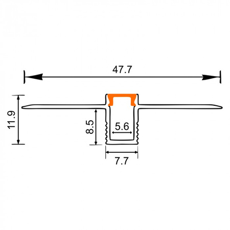 Hliníkový LED profil pro sádrokarton REGIPS Zapuštěný pod omítku černý 2m s průhledným difuzorem pro LED pásky + krytky Ecolight řady GPW