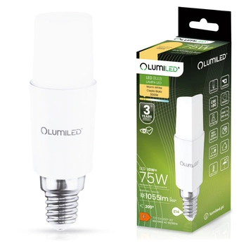 Žárovka LED E14, 10W = 75W 1055lm 3000K Teplá bílá Stick LUMILED