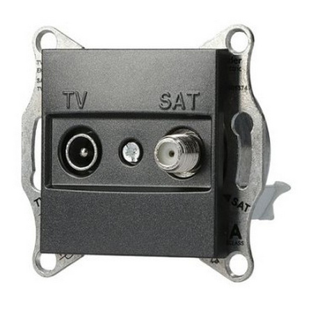 TV-SAT Satelitní koncová anténní zásuvka 1dB bez rámu Asfora IP20 Anthracite
