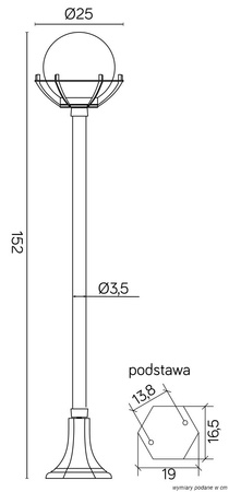 Venkovní stojící zahradní lampa POST Koule s košem 200 K 5002/1/KPO E27 152cm Su-Ma