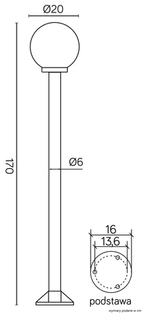 Venkovní stojící zahradní lampa POST Balls K 5002/1/K 200 E27 170cm Su-Ma