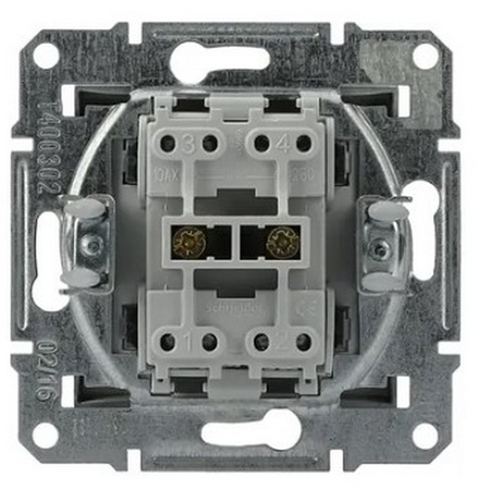 Dvojitý schodišťový vypínač bipolární bez rámu Asfora pro zapuštěnou montáž IP20 antracit