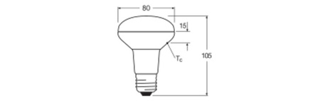 LED žárovka R80 E27 4,8W = 60W 350lm 2700K teplá bílá FILAMENT LEDVANCE