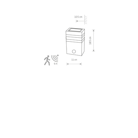 Zahradní lampa Nástěnná lampa RIO SENSOR 7017 E27 IP54 Down with Motion Sensor Black Nowodvorski