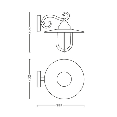 Zahradní lampa LED nástěnná lampa PASTURE myGarden E27 IP44 dolů směřující lucerna PHILIPS