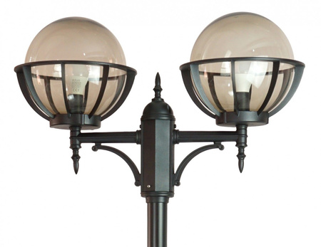 Venkovní zahradní lampa tyč LANTERN E27 Koule s košíkem 250 OGMWN 2 KPO 250 185-285cm černá Su-Ma