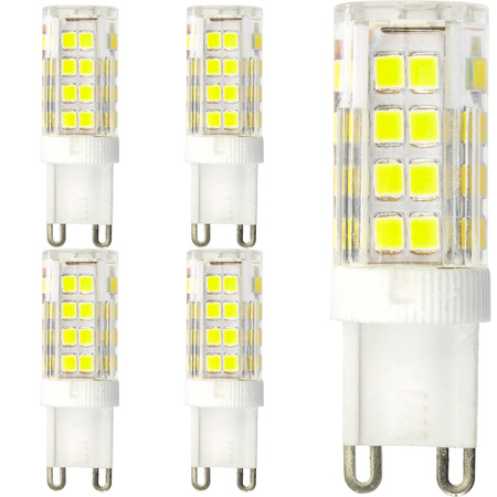 5x Žárovka LED G9, 5W = 40W 460lm 6000K 360° Studená bílá LUMILED