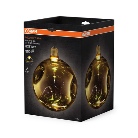 LED žárovka E27 Sphere 3,5W 300lm 2700K teplá bílá Decorative Gold ELECTRO GLASS LARGE Osram