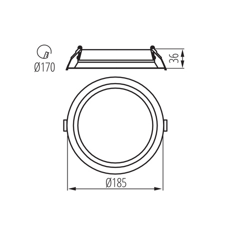 Vestavné LED svítidlo 21W 2310lm 3500K Warm CRI90 90° Round White TIBERI Kanlux