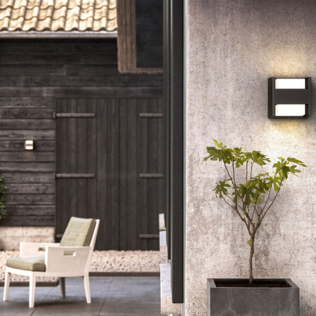 Zahradní nástěnná LED lampa ARBOUR 3,8W 2700K teplá bílá IP44 Up-Down Anthracite PHILIPS