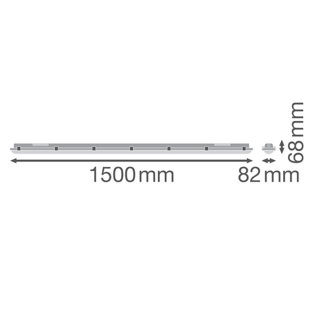 LED nehořlavé 58W 8000lm 4000K neutrální IP65 IK08 odolné proti vlhkosti šedá Ledvance