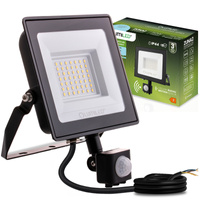 LED Reflektor snímač pohybu 50W, 4500lm 6500K IP44 Černá ZUNA2 LUMILED