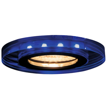 Halogenová bodová LED GU10 20W 30lm modrá zapuštěná kulatá stříbrná Soren Kanlux