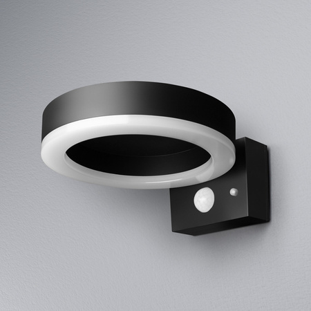 Solární zahradní nástěnná lampa LED fasádní lampa 6W černá kulatá ENDURA STYLE LEDVANCE