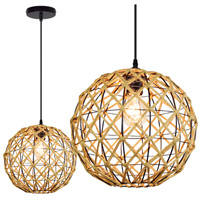 UMEA IL MIO kulové stropní závěsné svítidlo v boho stylu. ocel + šňůra 1x E27 GOLDLUX (Polux)