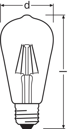 Edison LED žárovka E27 ST64 5.8W = 60W 806lm 4000K Neutrální bila 300° CRI90 vlákno Stmívatelné LEDVANCE Superior