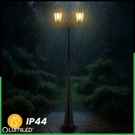 Venkovní zahradní lampa E27, LED sloupek lucerna 200cm BELLIS LUMILED