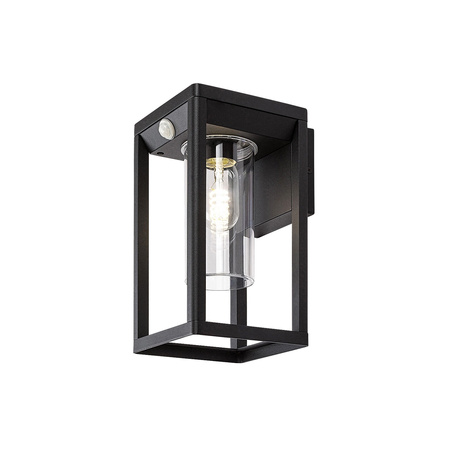 Venkovní zahradní lampa Venkovní LED svítidlo E27 IP54 Nástěnná lampa se senzorem pohybu a soumraku Černá Moderní Zernest Rabalux