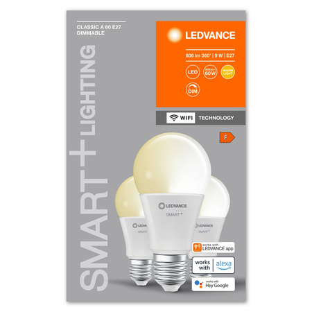 3x LED žárovka E27 A60 9W 806lm 2700K Teplá bílá SMART+ WiFi Stmívatelné Classic LEDVANCE