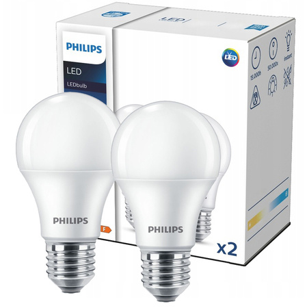 2x LED žárovka E27 A60 13W = 100W 1521lm 4000K neutrální bílá CorePro Philips