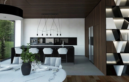 VIVIANE 6774 Nowodvorski Stropní lampa Černá 3xE27 Kulaté závěsné Materiál+Sklo+Ocel 65 cm Moderní