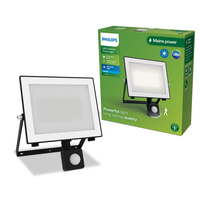 Reflektor LED 50W 5400lm 5000K IP65 se senzorem pohybu a soumraku Black Lois Philips