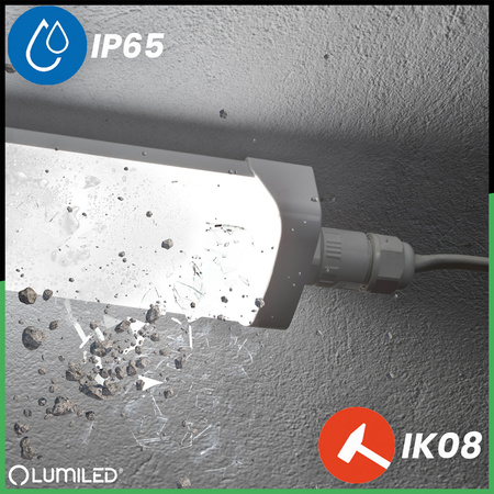 Hermetické LED dílenské světlo 60cm garážové světlo 30W 4000K vodotěsné TERRA LUMILED