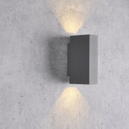 LED nástěnná elevace grafitová horní/spodní část 2x2.5W 4000K neutrální bílá ORLEAN GOLDLUX (Polux)