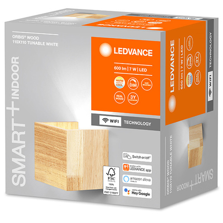 Nástěnné svítidlo SMART+ WIFI Chytré nástěnné svítidlo 7W ORBIS SWAN WOOD LEDVANCE