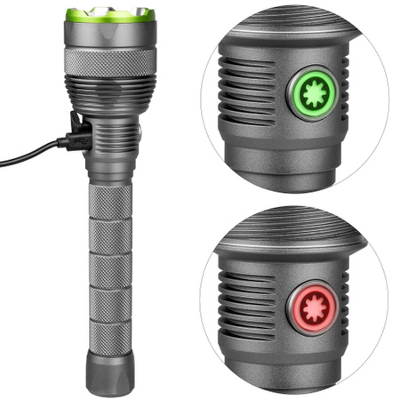 Taktická LED svítilna Vodotěsná dobíjecí USB- C 10000lm IPX7 / OB 4 Vayox