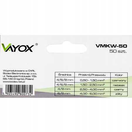 VMKW-50 Izolované kabelové koncovky VAYOX