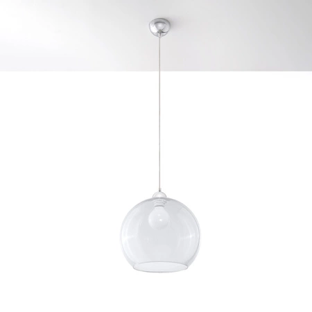 BALL E27 Závěsné stropní svítidlo Skleněný převis Skleněná koule 30cm Classic Transparent SOLLUX