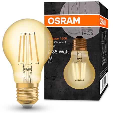 LED žárovka E27 A60 4W = 36W 410lm 2400K Warm 360° OSRAM Vintage 1906